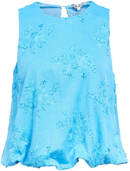 Object OBJMINNIE RE SL TOP NOOS 23049303 Azure Blue Dames Maat - S