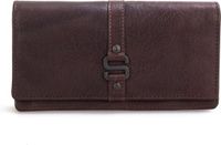 Spikes & Sparrow Spikes and Sparrow Leather RFID wallet - Iowa - Dark brown