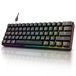KOORUI Gaming toetsenbord, 60% mechanisch, 26 RGB, achtergrondverlichting, bedraad, Duitse lay-out, voor Windows, MacOS Linux, rode schakelaar
