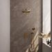Brauer Gold Edition Thermostatische Regendoucheset Inbouw - Hoofddouche 30 cm - Rechte Wandarm - 3 Weg - Handdouche 3 Standen - Doucheslang - Wandaansluitbocht - Geborsteld Goud