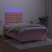 Maison Exclusive - Boxspringbed met matras en LED-verlichting, roze, 120x200 cm, fluweel