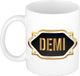 Bellatio Decorations Demi naam cadeau mok / beker met gouden embleem - kado verjaardag/ moeder/ pensioen/ geslaagd/ bedankt