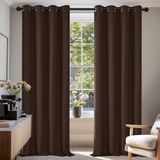 Deconovo Warmte-isolerende Verduisteringsgordijnen, 140 x 245 cm, Chocoladebruin, 2 Stuks