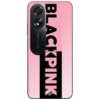 Maniacase Etui Oppo A38 Blackpink logo roze en zwart