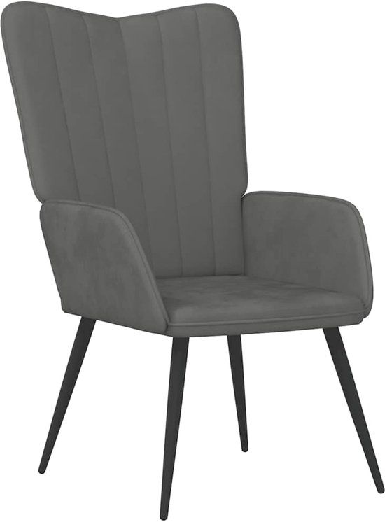vidaXL Relaxstoel fluweel donkergrijs