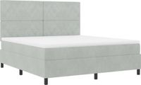vidaXL LED Boxspringbed met Matras Lichtgrijs 180 x 200 cm Fluweel