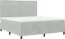 vidaXL LED Boxspringbed met Matras Lichtgrijs 180 x 200 cm Fluweel