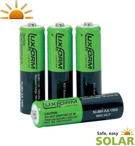 Luxform Padverlichting 4x 800 MAh NimH AA rechargeable batteries Tbv van solar reeks