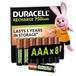 DURACELL AAA Oplaadbare Batterijen, 8 Stuks, 1.2V, 750 mAh NiMH