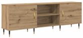 Artisanal chêne clair Bois meuble TV 150 x 30 x 50 cm