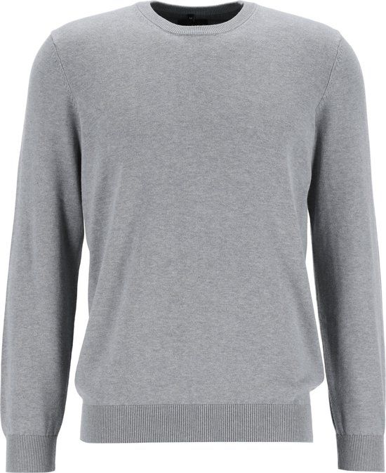 MARVELIS Modern Fit Trui Katoen - O-hals - Grijs - XL