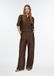 comma - Broek met wijde pijpen en viscose voering - donkerbruin