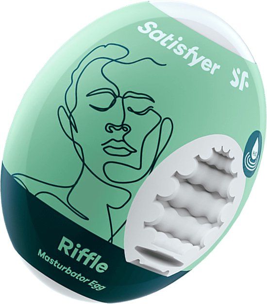 Satisfyer Masturbator Egg - Green/White - Hydro-Active TPE - For Men