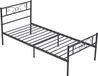 Happyment metalen bed – enkel bed – 90x190 cm – inclusief lattenbodem – zwart metalen bedframe