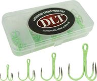 DLT Luminous Treble set 40delig - Maat 10 tot 12- Lichtgevende Dreggen - Incl tacklebox - Roofvissen - Snoek Baars
