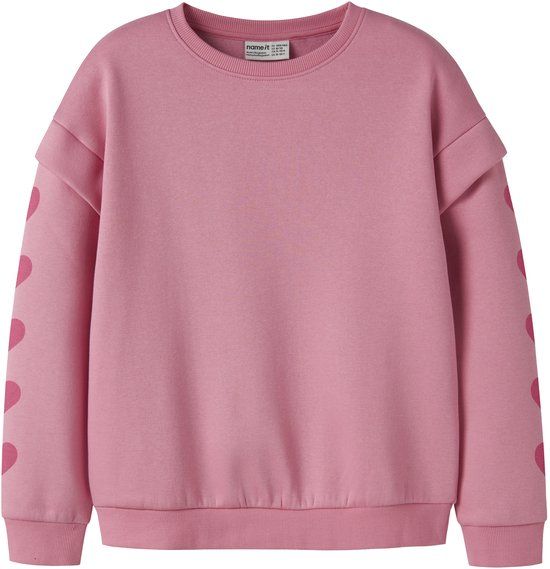 NAME IT Meisjes Sweaters NKFLIMONNA LS RLX SWEAT BRU Lange mouw Katoen/Polyester Roze 158/164