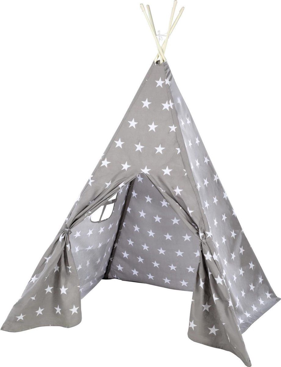 Roba Tipi Speeltent Junior 115 X 115 X 156 Cm Polyester Wit, Grijs