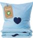 Lavea® Kinderbeddengoed van 100% biologisch katoen – 1 dekbedovertrek 100x135 cm + 1 kussensloop 40x60 cm – Zacht, ademend – Hartjesmotief Lichtblauw & Blauw