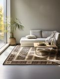 Nouristan Oosters tapijt - Klassiek Oosters woonkamertapijt, strak geweven met platte stoffen rand voor woonkamer, slaapkamer, eetkamer, hal, crèmezwart, 160 x 235 cm