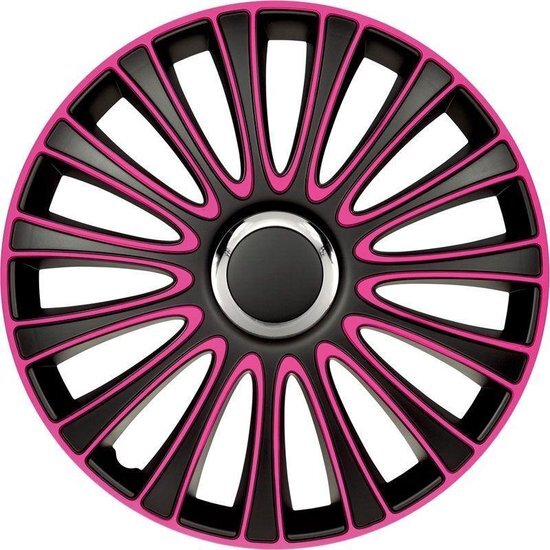 AutoStyle Wieldoppen Set LeMans 14 Inch Black/Pink