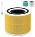 Filtre de remplacement purificateur d'air - Charbon actif - Hepa - Jaune - 2 pièces