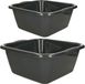 Forte Plastics Afwasbak teil - set van 2 formaten - 10 en 20 liter - antraciet - kunststof