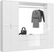 xonox.home - 3-dlg. Combinatie project X 212x193x34 cm in de voorzijde wit hoogglans/spiegel lichaam wit NB - garderobe kleedkamer kastoplossing kantoor opbergsysteem - veelzijdig en modern