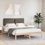 vidaXL Bedframe met gestoffeerd hoofdeinde Taupe 120 x 190 cm
