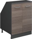 Vicco R-Line Keukenkast voor schuine wand – 60 cm met 2 deuren, kastromp 60 cm diepte Edel grijs