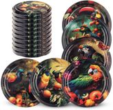 KADAX Schroefdeksel met diameter van 82 mm, metalen twist-off-deksel, reservedeksel voor inmaakpotten en weckpotten, deksel met 6 inkepingen (exotische vogels, 10 stuks)