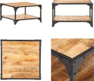 vidaXL Salontafel 60x60x35 cm massief mangohout