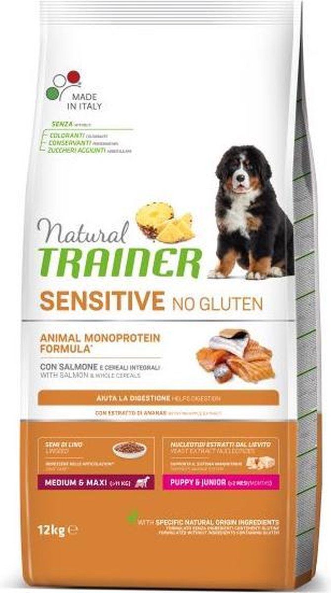 Natural Trainer Sensitive Puppy & Junior - 12 Kg - Salmone - Medium / Maxi