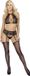 kissable Bloemenstijl Lingerie Halternek Set Zwart S/M