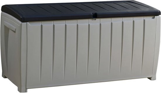 Keter Novel Opbergbox - Zwart/grijs - 340L - 124x55x62,5cm
