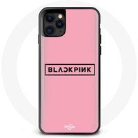 Blackpink Etui voor Iphone 13 Mini Blackpink K-pop band Logo Roze Achtergrond Maniacase
