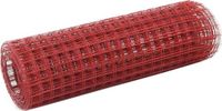 vidaXL Kippengaas 25x0,5 m staal met PVC coating rood