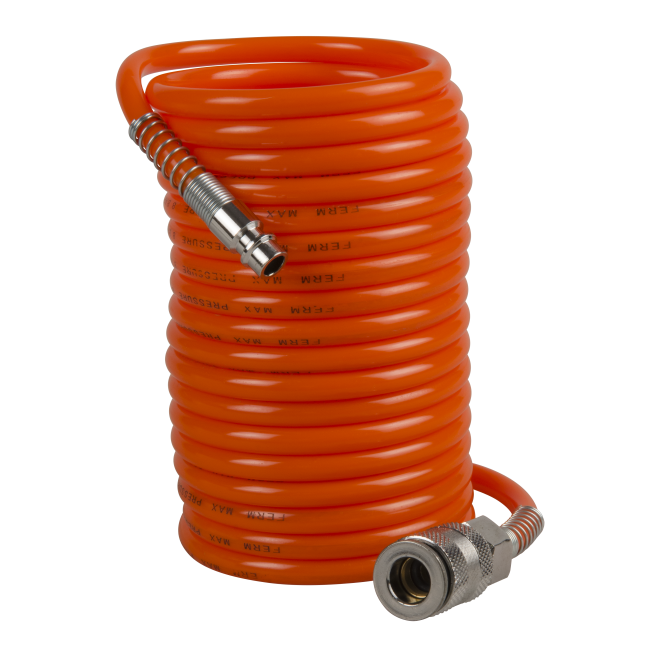 Ferm Coiled hose 5m + couplings