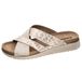 Fischer slippers voor dames 566221, grootte:39 EU, kleur:Ivoor