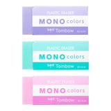 Tombow MONO colors Gum, set van 3, kunststof, ftalaat- en latexvrij, 19 g, voor school, kantoor en voor tekenen
