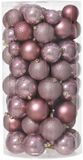 Decoris Kunststof Kerstballen Mix Vintage Roze 100 stuks