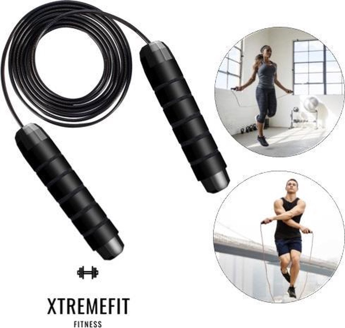 XTREMEFIT XTREMEFIT® Professioneel verstelbaar springtouw - Fitness - Boksen - Sport - Krachttraining - Crossfit - Anti-slip Handvat - Buitensport - Thuis Oefeningen - Fitness - Conditie - Springtouw volwassenen - Springtouw kinderen