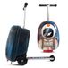 Flyte Opvouwbare koffer voor kinderen, harde schaal met wieltjes, 2-in-1-45,7 cm, inhoud 25 liter, Blauw, Sammie the Spaceman