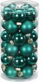 Inge-glas Inge Christmas Kerstballen - 30x st - groen - D4 cm - glas - glans en mat
