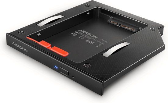 AXAGON RSS-CD12 2.5" SSD/HDD Caddy for DVD Slot - 12.7mm - Black
