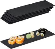 Merkloos 24x Serveerplank Leisteen - Borrelplank - Kaasplank - Sushi - 30 x 10 cm