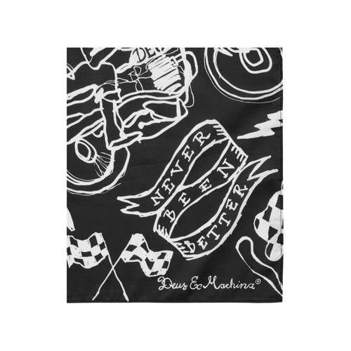 Deus Ex Machina bandana met all over print Doodle zwart