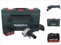 Metabo WPB 18 LT BL 11-125 Quick accu-haakse slijper 18 V 125 mm borstelloos + 1x accu 8,0 Ah + metaBOX - zonder oplader