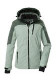 killtec dames Ski-jack/functioneel jack met capuchon en sneeuwvanger KSW 435 WMN SKI JCKT, hell stahlmint, 38, 43156-000