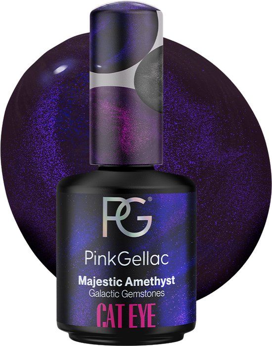 Pink Gellac Cat Eye Gellak - Majestic Amethyst 15 ml