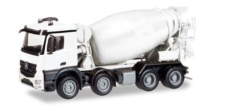 Herpa 013147 voertuig MiniKit: Mercedes-Benz Arocs M betonmixer 4-asss, wit/onbedrukt